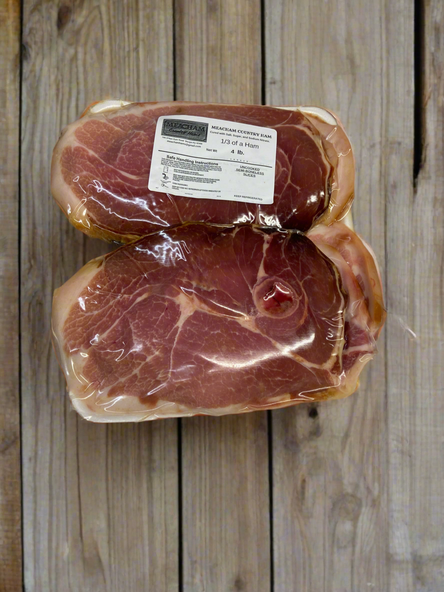 M115 Meacham Country Ham Uncooked and Sliced  approx. 1/3 of Ham   4 to 5 lb. Package.