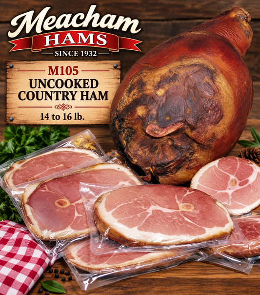 M105  Meacham Uncooked Country Ham. 14-16  lb.