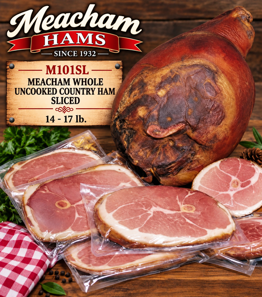 M101SL Meacham Whole Uncooked Country Ham SLICED 14- 17 lb.